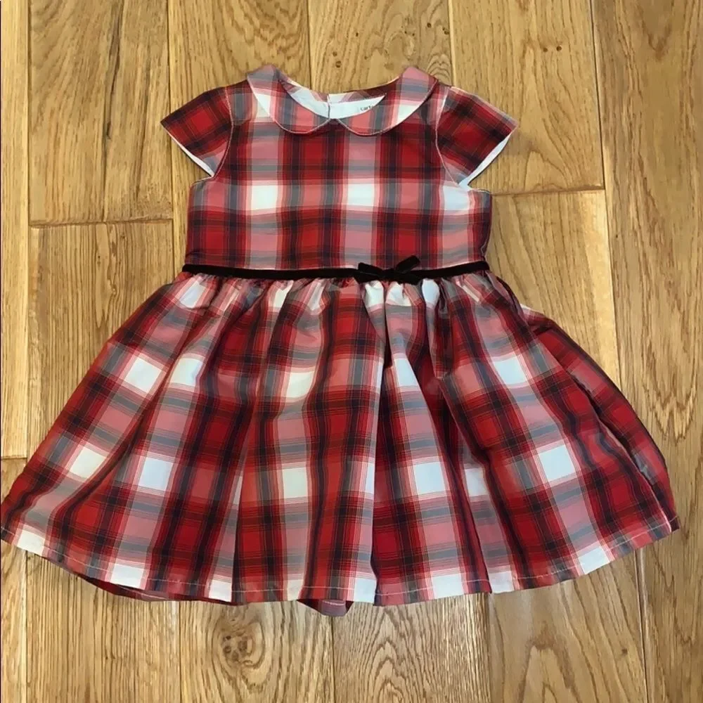 Carters plaid red formal Christmas dress. 18 M‎